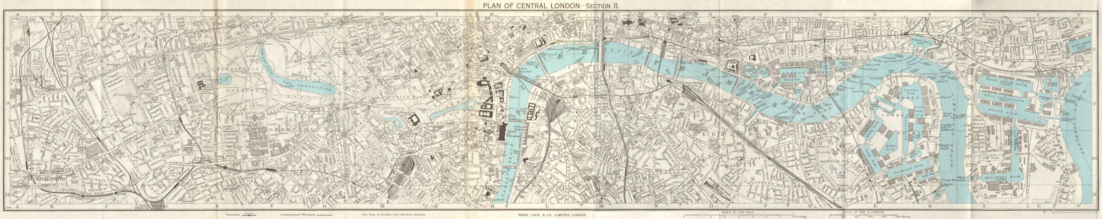 CENTRAL LONDON-SECTION 3 vintage town/city plan. London. WARD LOCK 1965 map